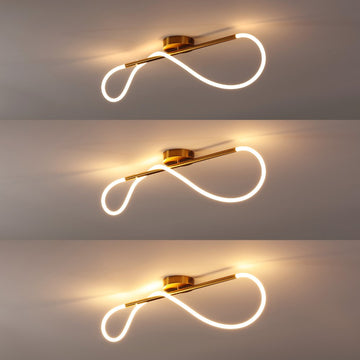 Alessio Contemporary Minimalist 360 Adjustable Silicone Neon Rope Dimmable Linear Integrated LED Flush Mount - JONATHAN Y